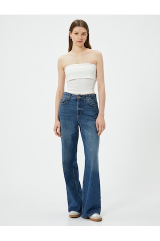 Koton Straplez Üst Kat Detaylı Ribanalı Slim Fit Beyaz 4sak10698ek Beyaz
