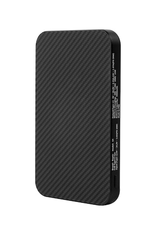 Raptic S4 Aramid-skin M-safe Şarj Özellikli Ultra İnce 600d Powerbank 15w 5000mah Siyah Siyah