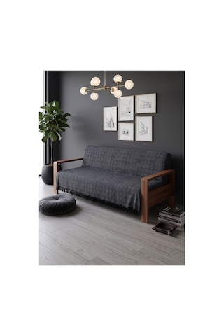 Çok Amaçlı Pamuklu Örtü- Kanepe-koltuk Şalı-koltuk Örtüsü 170x220 Siyah-556