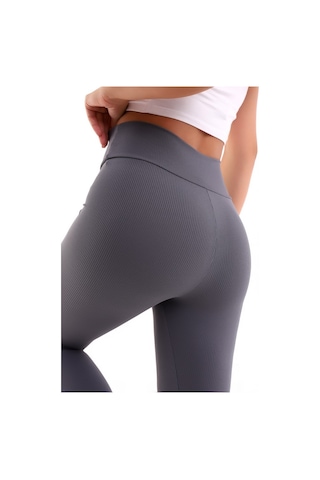 Self Clothing Kadın Koyu Gri Yüksek Bel Fitilli Dayanıklı Örme Kumaş Toparlayıc (549517526)