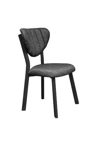 Nemeron Mutfak Masa Sandalyesi Kafe Restoran Yemek Odası Çizgili Yarmalı Sandalye Silinebilir - Füme Füme