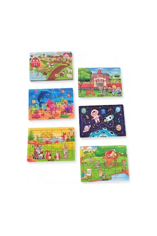 6 Adet 16 Parça Eğitici Ve Öğretici Ahşap Çocuk Puzzle & Yapboz Bebek Çocuk Oyuncak