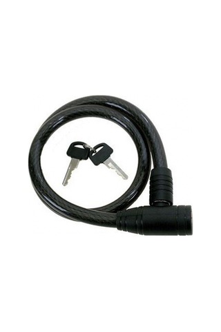 Knt Anahtarlı Siyah Renk Halat Kilit 12 MM x 80 CM Siyah