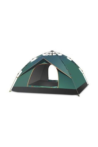 And Outdoor Çift Katman 4 Kişilik Otomatik Kamp Çadırı Koyu Yeşil