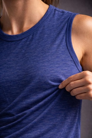 Assema Kadın Flamlı Kumaş Sıfır Kolsuz Atlet Basic Spor Üst, Günlük Ve Fitness Kullanımına Uygun - İndigo Çok Renkli