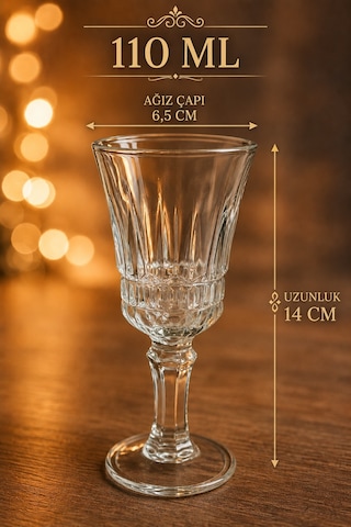6 Lı Kahve Yanı Cam Bardak Ayaklı Meşrubat Bardağı Şık Sunumluk 110 Ml Şeffaf