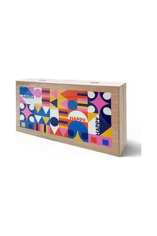 Biggdesign Happy Tavla, Çizilmez Zeminli, Mıknatıslı Mdf Kasa, 2 Kat Vernik Cilalı