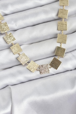 Taşveoyunatölyesi Kare Plaka Model Gold Renk Kadın Kolye Tg27bko10825 Çok renkli