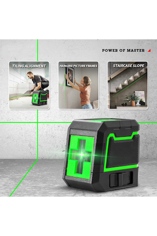 Vkemall D Tipi 2 Çizgi Yeşil Işık Lazer Seviyesi: Otomatik Çizgi Atma, Taşınabilir, Dokuma Çanta Ve Tripod İle Pil Yok