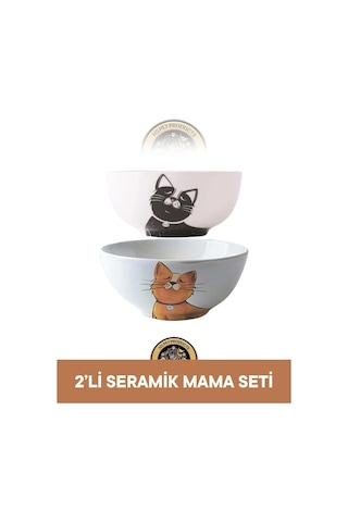 M-pets Mama Kabı 2'li Seramik Mama Seti