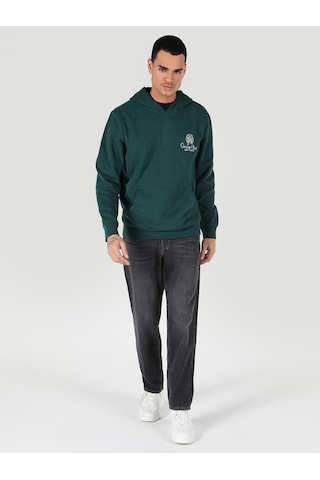 Colin's Regular Fit Baskılı Kapüşonlu Yeşil Erkek Sweatshirt CL1061754_Q1.V2_GRE