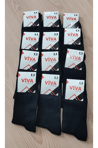 12 ADET ERKEK UZUN ÇORAP Siyah