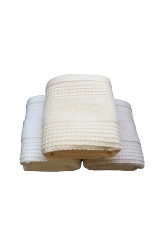 30X50 Pike Bukle Havlu Kareli Desen Peçete Mutfak El Yüz Havlusu Krem