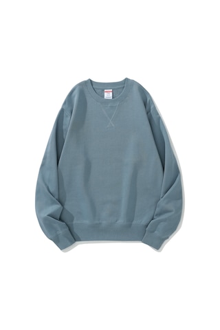 Erkekler Yuvarlak Yakalı Ters Üçgen Sweatshirt Açık Mavi