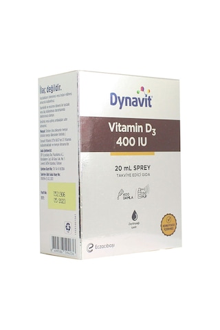 Dynavit Vitamin D3 400IU Sprey 20 ML
