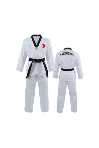 Ay Yıldız Baskılı Siyah Yaka Taekwondo Elbisesi Dobok Tekvando Elbisesi Beyaz Ay Yıldız Baskılı Siyah Yaka Taekwondo Elbisesi Dobok Tekvando Elbisesi Beyaz