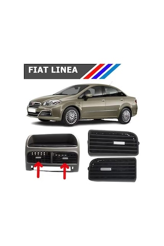 Fiat Linea Orta Havalandırma Izgarası Sol Ve Sağ Takım Gri Düğmeli 2007 - 2018 M742