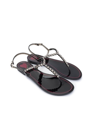 Menghi Kadın Pvc Siyah Parmak Arası Sandalet 774 101e Bn Sndlt Y25 Black Siyah