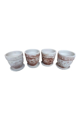 4 Adet Antik Görünümlü Toprak Saksı 12 12 Cm 68653890