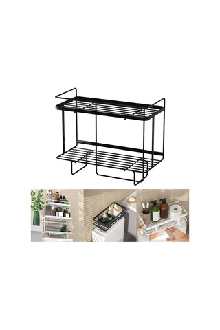 Suntek Magideal Tuvalet Rafı Üzerinde Raf Banyo Alanı 2-katlı-siyah Çok Renkli