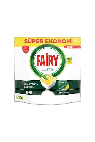 Fairy Hepsi Bir Arada Limon Kokulu Bulaşık Makinesi Deterjanı 100 Tablet