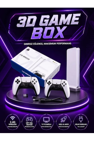 Hepsi 20.000 Yüklü Oyunlu Kablosuz Retro Oyun Konsolu 4k Destekli Najmaddin