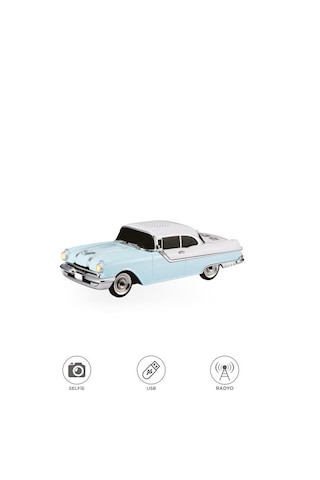 Torima D87 Bluetooth Hoparlör Retro Klasik Araba Tasarımlı 10w Fm Usb Selfie Speaker Mavi