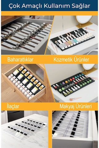 Mienda Home 24'lü Şeffaf Kristal Lego Stand Baharatlık Standı Çok Amaçlı Düzenleyici Organizer Şeffaf