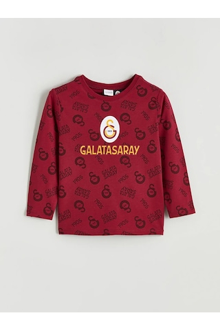 Lc Waikiki Kırmızı Galatasaray Baskılı Erkek Çocuk Pijama Üstü