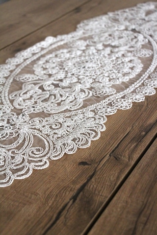 Dantel Kordon Örme Detay Masa Runner Fiskos Örtüsü 100x35 Cm 1007-dantel 001