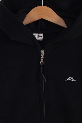Monox Lastik Manşetli Fermuarlı Kapüşonlu Çocuk Unisex Polar Ceket Siyah