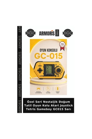 Özel Seri Nostaljik Doğum Tatil Oyun Kolu Atari Joystick Tetris Gameboy Gc015 Sarı