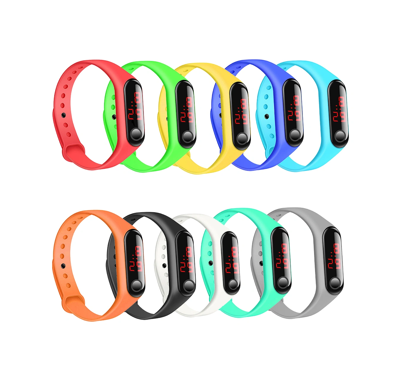 Padalink Led Çocuk Spor Akıllı Bileklik - Hafif Mavi Silikon Kordon, Kol Saati, Hediye Tercihi, Dayanıklı Tasarım Diğer