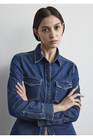 Mavi - Levin Classic Denim Koyu Mavi Jean Gömlek 1210477-87814 Koyu Mavi