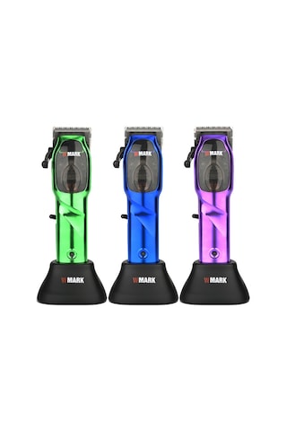 Sones Wmark Ng-9003 Elektrikli Saç Kesme Makinesi Yağ Başlı Elektrikli İtmeli Kesme Makinesi Şarj Edilebilir Saç Kesme Makası Mor