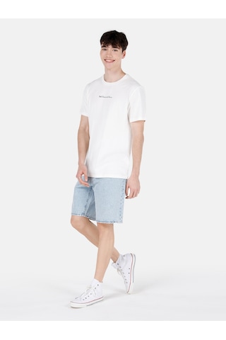 Colin's Colins Regular Fit Bisiklet Yaka Baskılı Beyaz Erkek Kısa Kol Tişört Cl1068795 Q1.v1 Ofw Beyaz