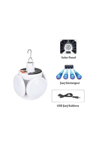 Solar Güneş Enerji Ve Usb Sarjlı 5 Kanatlı Bahçe Aydınlatma Led A (546224264)