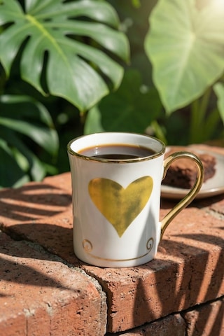 Heart Porselen Kupa Sarı - 250 Ml Sarı