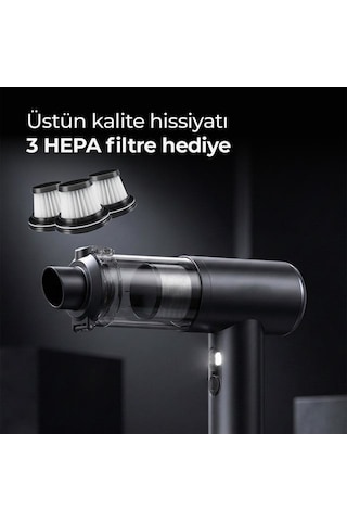 Snapron Snv-3001 100w 17000pa Şarjlı Mini Araç Ve Ev Süpürgesi + Eva Taşıma Çantalı Çok Fonksiyonlu Set Renkli