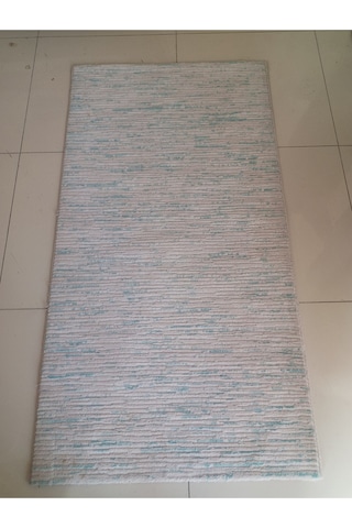 Aslan Home Yatak Odası Takımı Üç Lü Yolluk , Mavi Beyaz Lı Düz Desen Çift Taraflı Kaliteli Küçük Halı