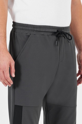 Erkek Antrasit Standart Fit Normal Kesim Paça Ribanalı Cepli Rahat Jogger Eşofman Altı Antrasit