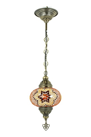 Selçuklu Dekoratif Mozaik Lamba Sarkıt Avize Renkli Desenli Lamba Renkli