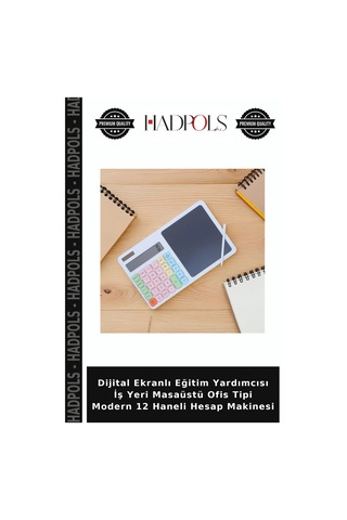 Dijital Ekranlı Eğitim Yardımcısı İş Yeri Masaüstü Ofis Tipi Modern 12 Haneli Hesap Makinesi Pastel