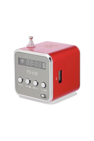 Kangvka Kırmızı Mini Hoparlör - Taşınabilir Tf Kart/usb Desteği, Fm Radyo, 3.5mm Girişli Müzik Çalar Bilgisayar, Telefon, Mp3 İle Uyumlu