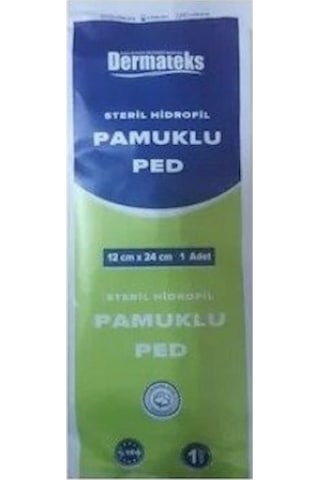 Steril Pamuklu Ped Dermateks 12X 24 Cm 50 Adet Steril Pamuklu Ped Dermateks 12X 24 Cm 50 Adet