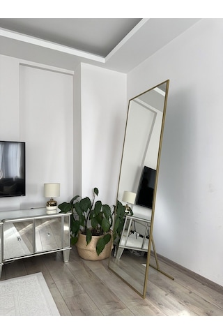 Effe Gold Metal Çerçeveli 180x80 Cm Ayaklı Boy Aynası