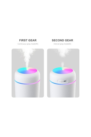 Yifomall 300ml Araba Sis Nemlendirici Taşınabilir Renkli Gece Lambası Sessiz Otomatik Kapanma 2 Sis Hava Nemlendirici