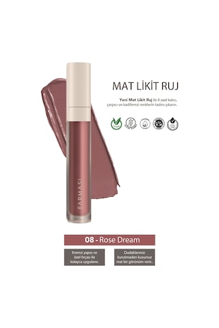 Farmasi Mat Likit Ruj 08 Rose Dream