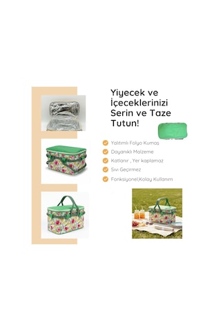 25 Lt Piknik Sepeti 1072 Picnic Bag -327 Karışık/Çok Renkli