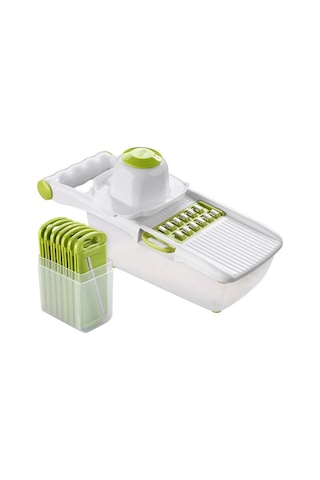 Likeable Sebze Kesici Mandoline Dilimleme Işlevli Mutfak Aksesuarları Sarımsak Basın 8 Adet Paslanmaz Çelik Değiştirilebilir Bıçaklar Manuel Dilimleyiciler Yeşil